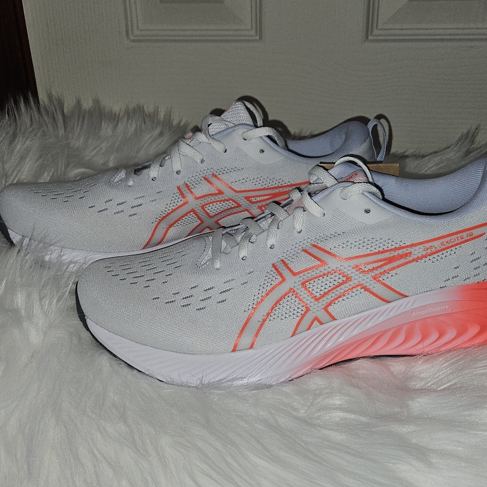 ASICS Women's Athletic Shoes - White and Coral